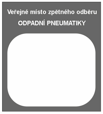 Veřejné místo zpětného odběru ODPADNÍ PNEUMATIKY